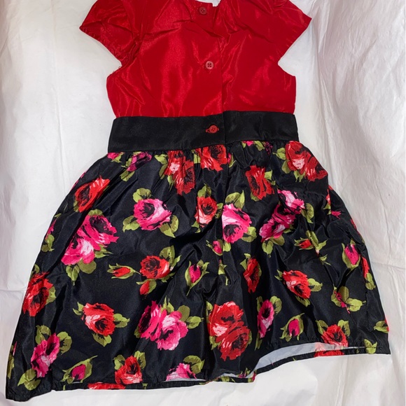 NWT Dressy Floral Dress - Black 2T - The Children’s Place Dress - with bow - Picture 2 of 6